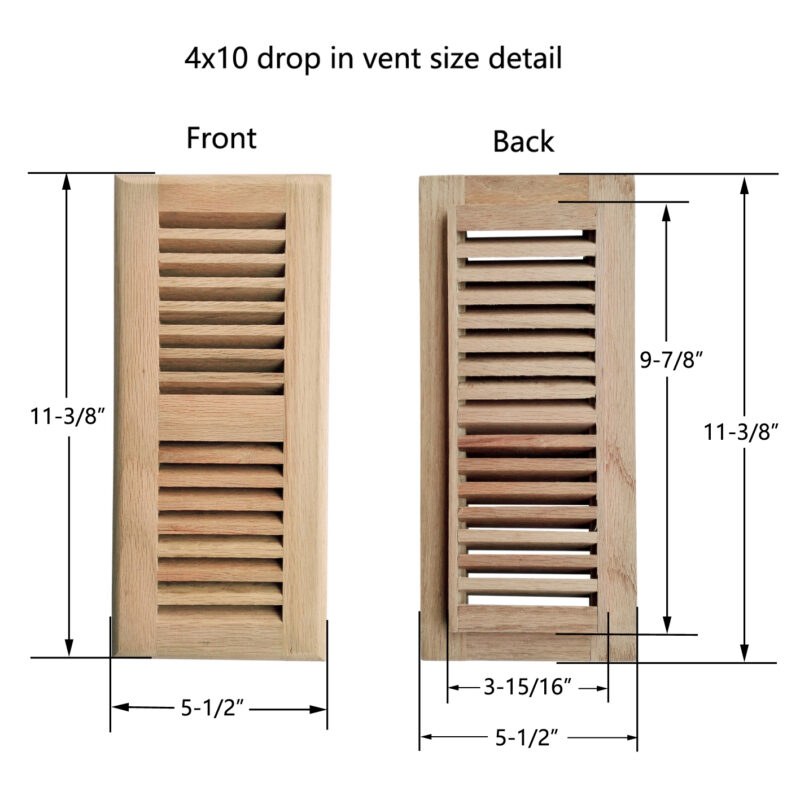 4x10 drop in vent size detial